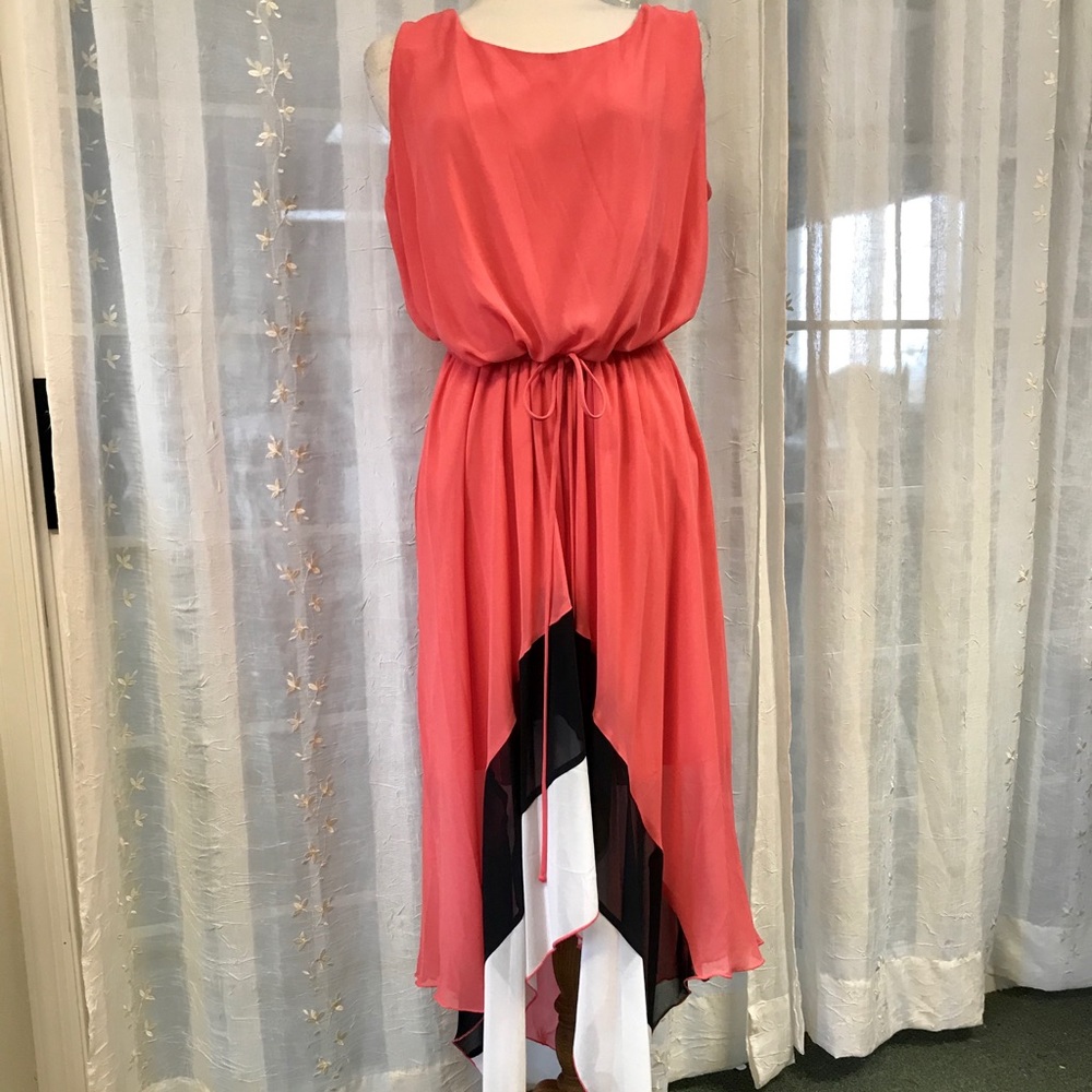 NWT Coral high low Chiffon Dress